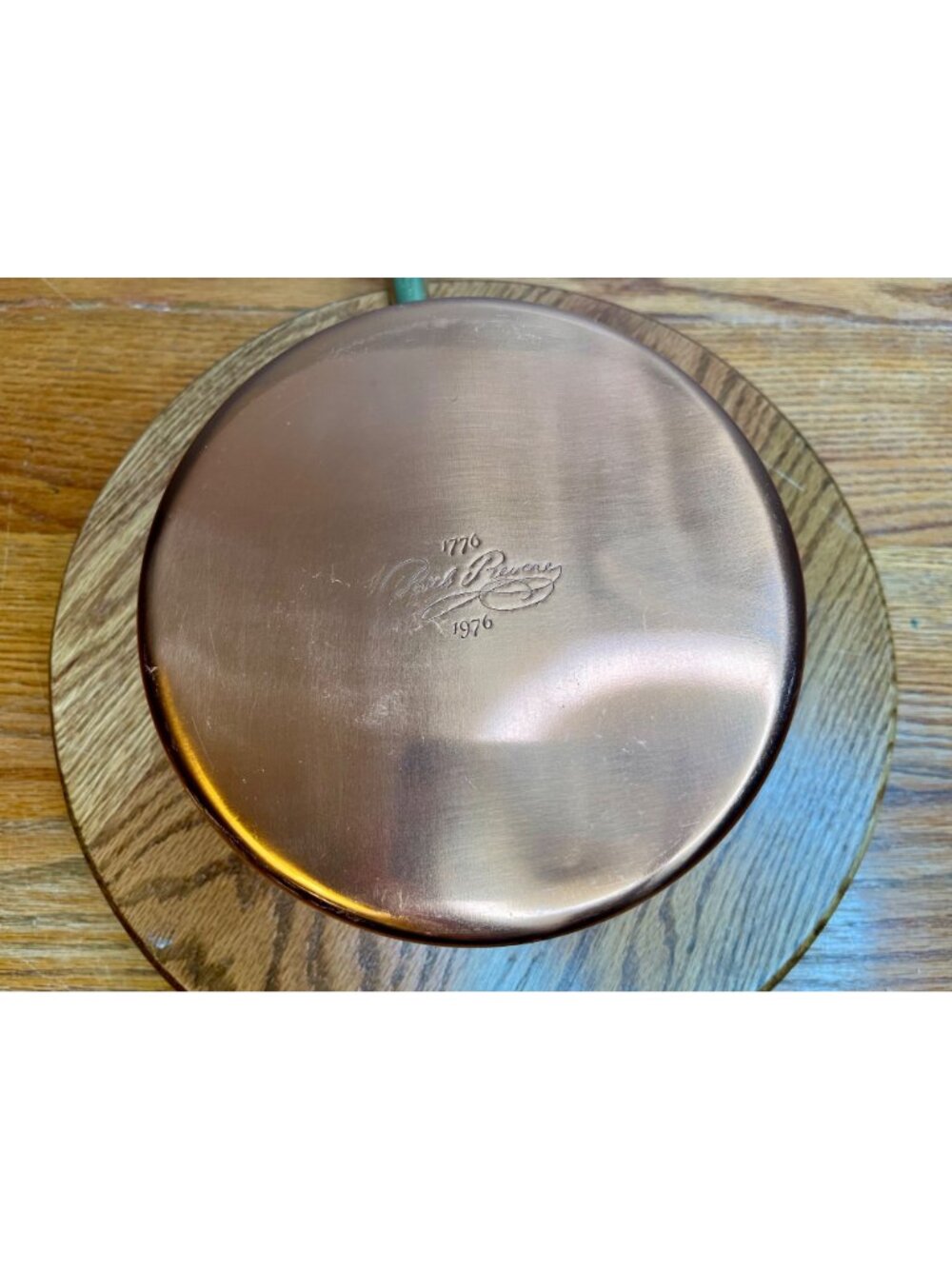 Vintage  Paul Revere Ware 3 quart  Copper Saucepan With Lid Bicentennial Brass H - Picture 10 of 12